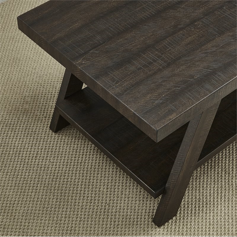Roundhill Furniture Athens Contemporary Wood End Table Weathered Espresso