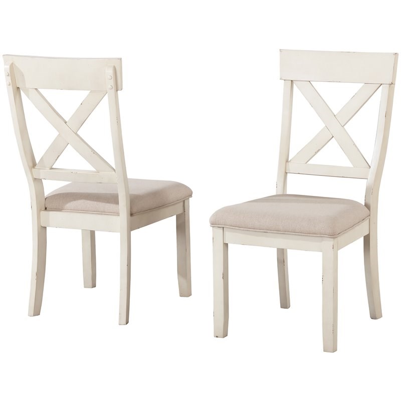 Roundhill Furniture Prato Wood Cross, Roundhill Furniture Biony Tan Fabric Dining Chairs With Nailhead Trim