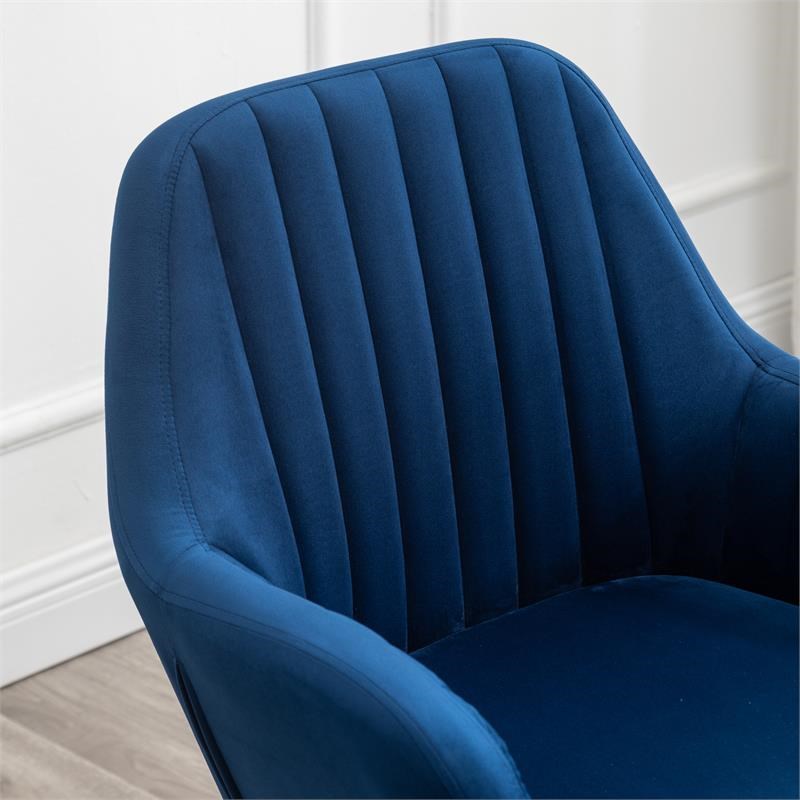 Tuchico Contemporary Velvet Upholstered Accent Chair in Blue