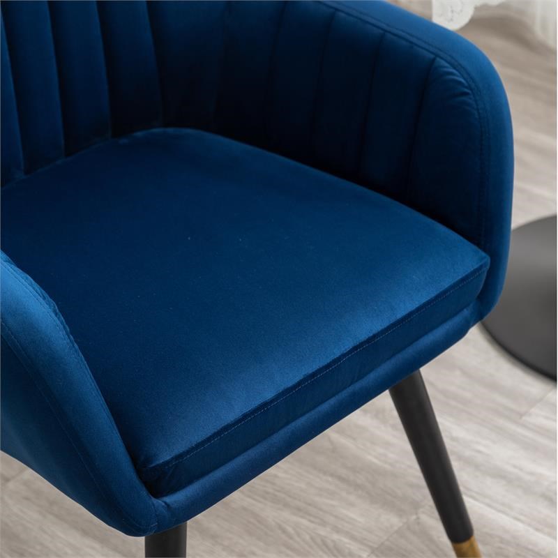 Tuchico Contemporary Velvet Upholstered Accent Chair in Blue