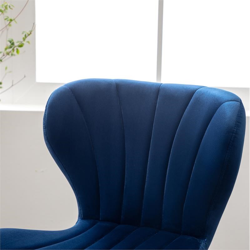 Ellston Upholstered Adjustable Swivel Barstools in Blue(Set of 2)