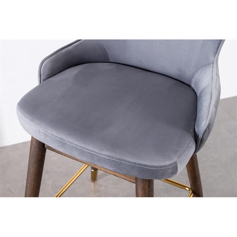 Leland Fabric Upholstered Counter Height Wingback Stools(Set of 2) in