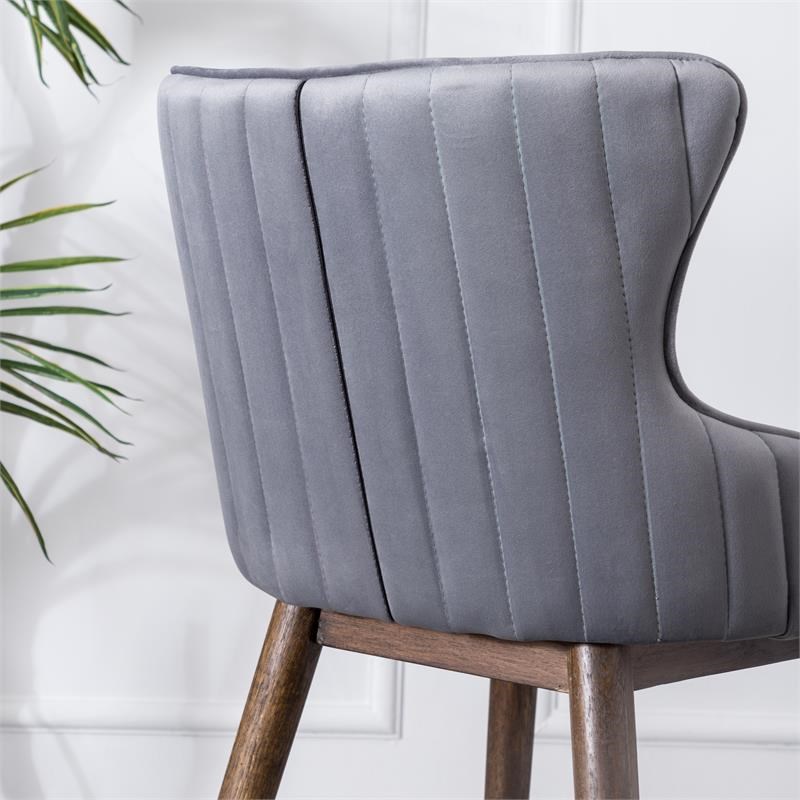 Leland Fabric Upholstered Counter Height Wingback Stools(Set of 2) in