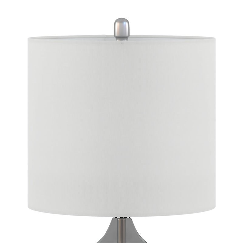 510 Design Ellipse Contemporary Glass and Fabric Table Lamps in Gray (Set of 2)