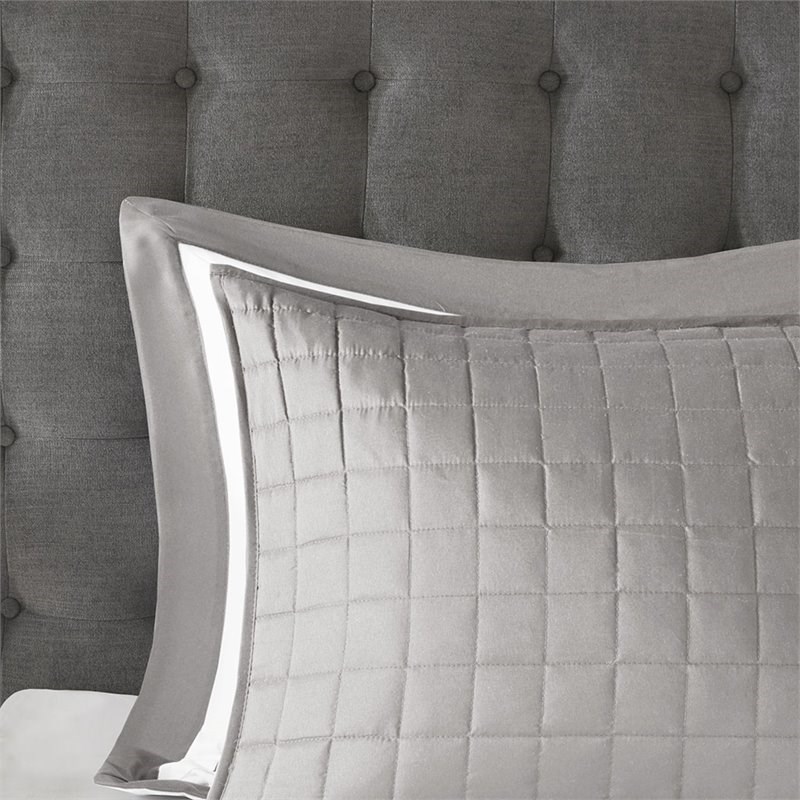 Madison Park Heritage 8-Piece Polyester Microfiber Comforter Set in Gray