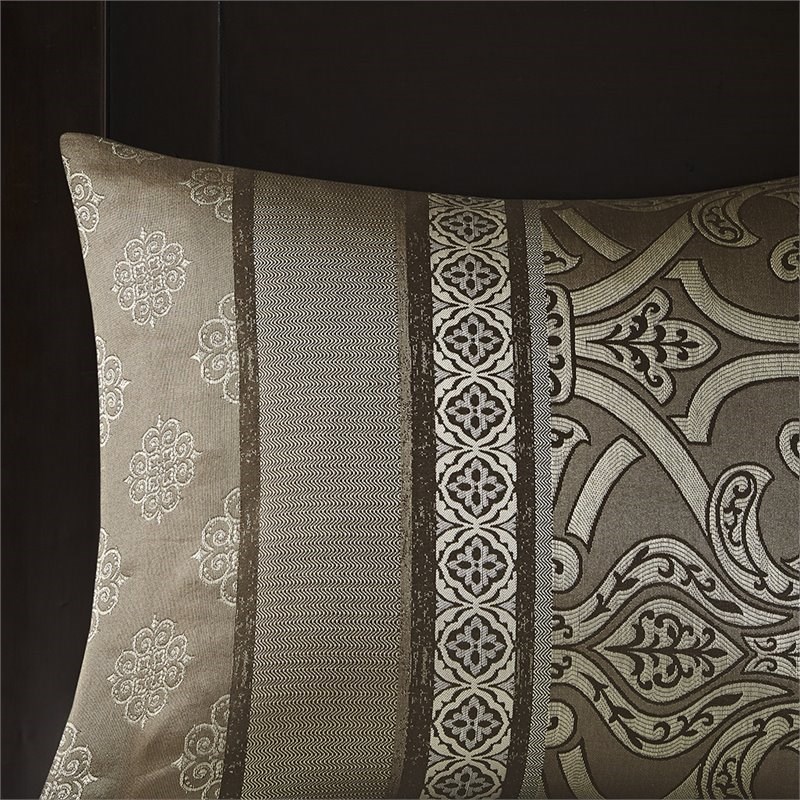 Madison Park Essentials Zara 16-Piece Polyester Jacquard Comforter Set in Brown