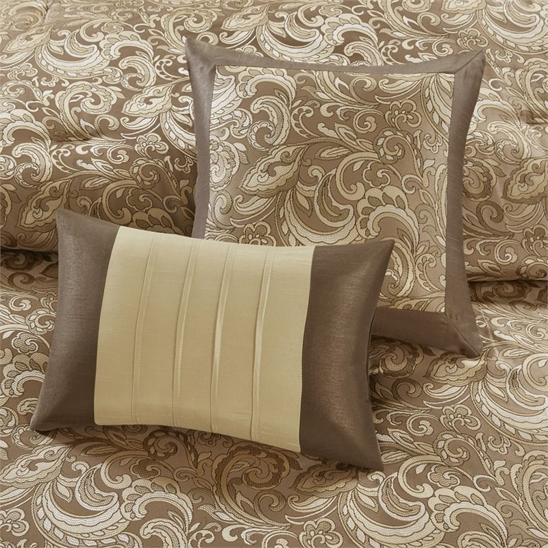 Madison Park Essentials Brystol 24-Piece Polyester Comforter Set in Brown