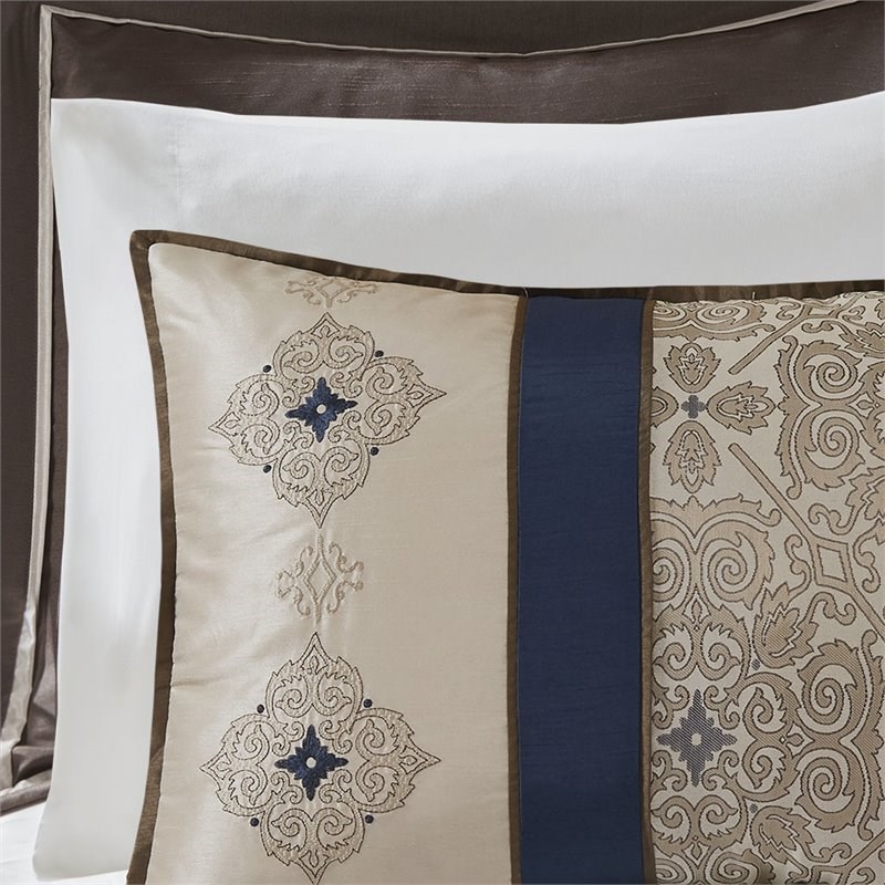 Madison Park Essentials Delaney 24-Piece Polyester Comforter Set in Navy