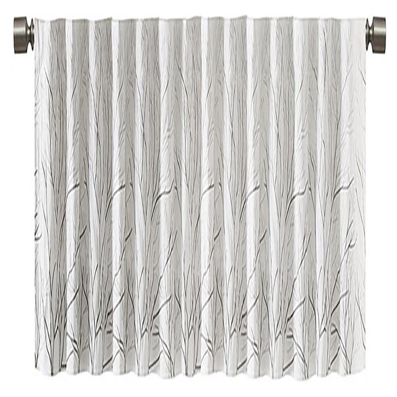 Madison Park Andora Faux Silk Fabric Embroidered Window Valance in ...