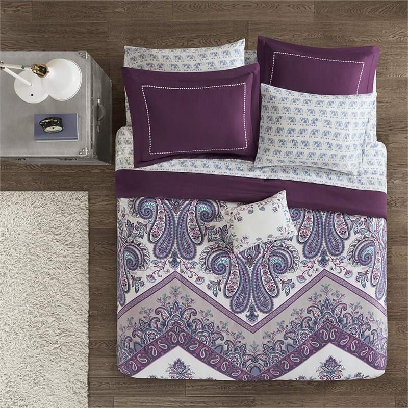 Intelligent Design Tulay 7-piece Microfiber Comforter with Sheet Set - Purple