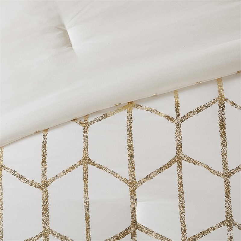 Intelligent Design Raina Polyester Microfiber Comforter Set in Ivory