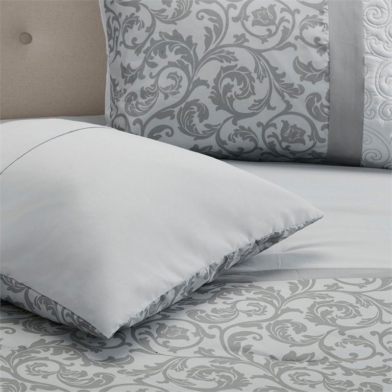 510 Design Ramsey 8-Piece Polyester Embroidered Comforter Set in Gray