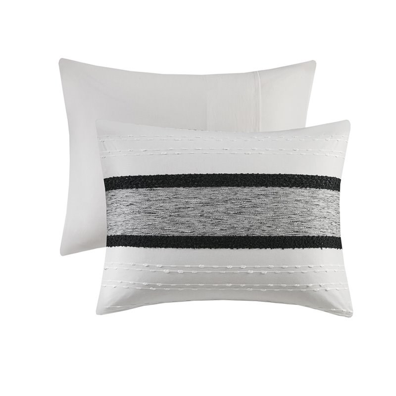 INK+IVY Cole Contemporary Cotton Comforter Mini Set in Black/White