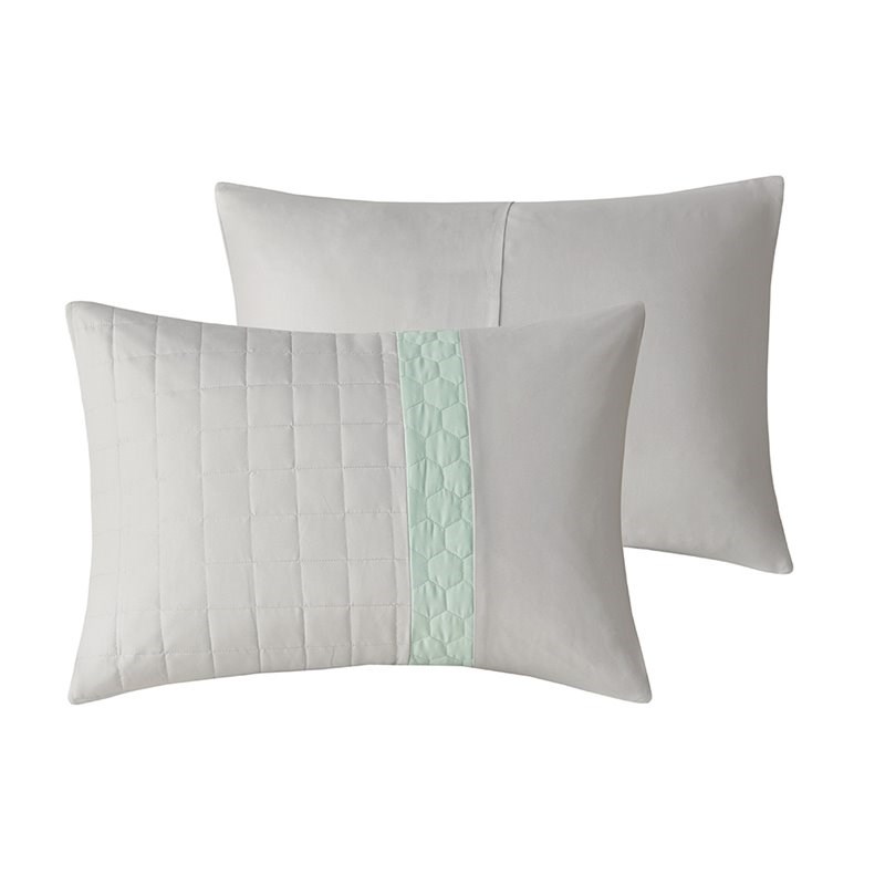 510 Design Mae 3-Piece Polyester Microfiber Comforter Set - Seafoam Green/Gray