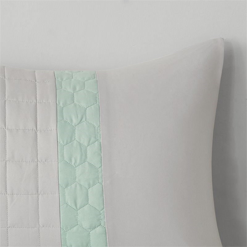 510 Design Mae 3-Piece Polyester Microfiber Comforter Set - Seafoam Green/Gray