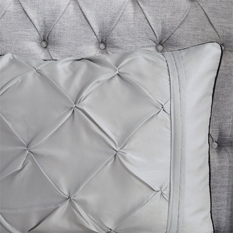 Madison Park Laurel 7-piece Polyester Polyoni Comforter Set in Gray