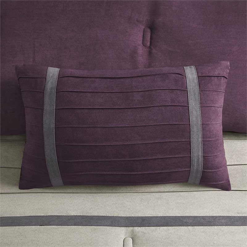 Madison Park Palmer 7-piece Polyester Faux Suede Comforter Set in Purple