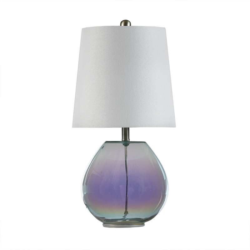 510 Design Ranier Contemporary Glass and Fabric Table Lamp in Green/Off White