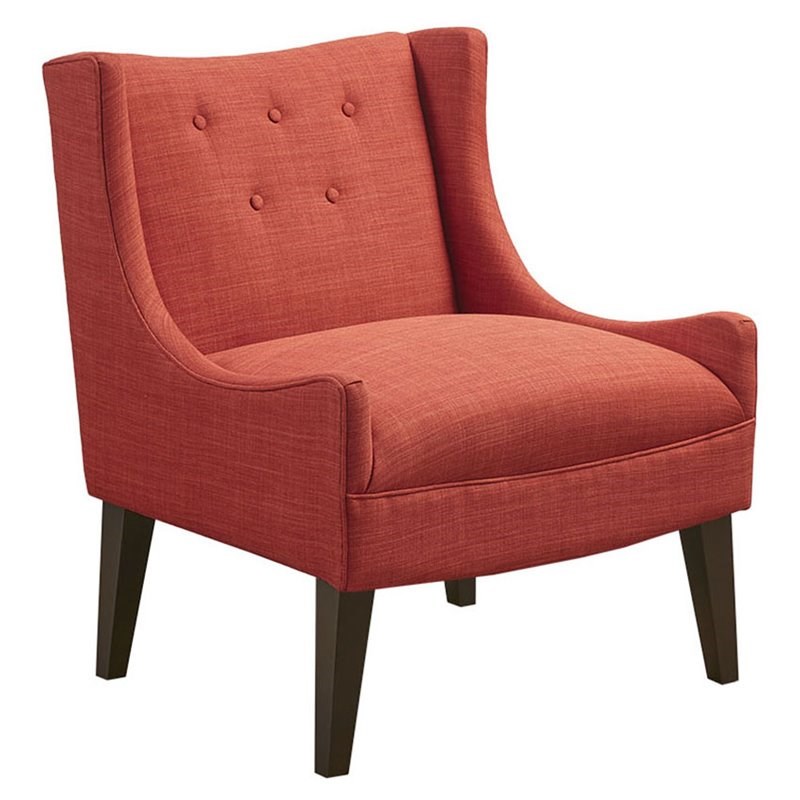 Madison Park Malabar Solid Wood and Polyester Accent Chair in Orange