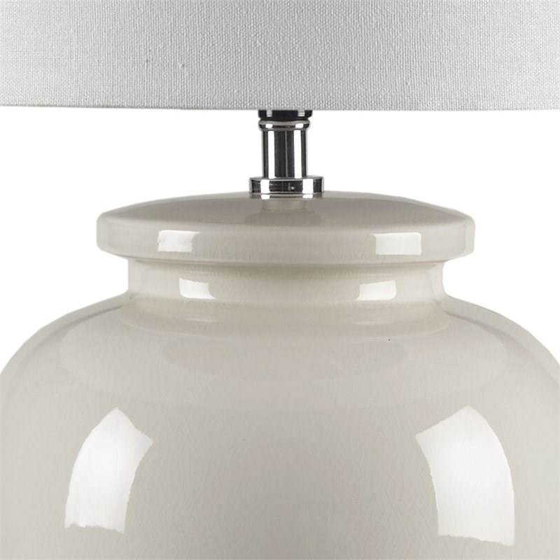INK+IVY Anzio Modern Ceramic and Fabric Table Lamp in Cream/White