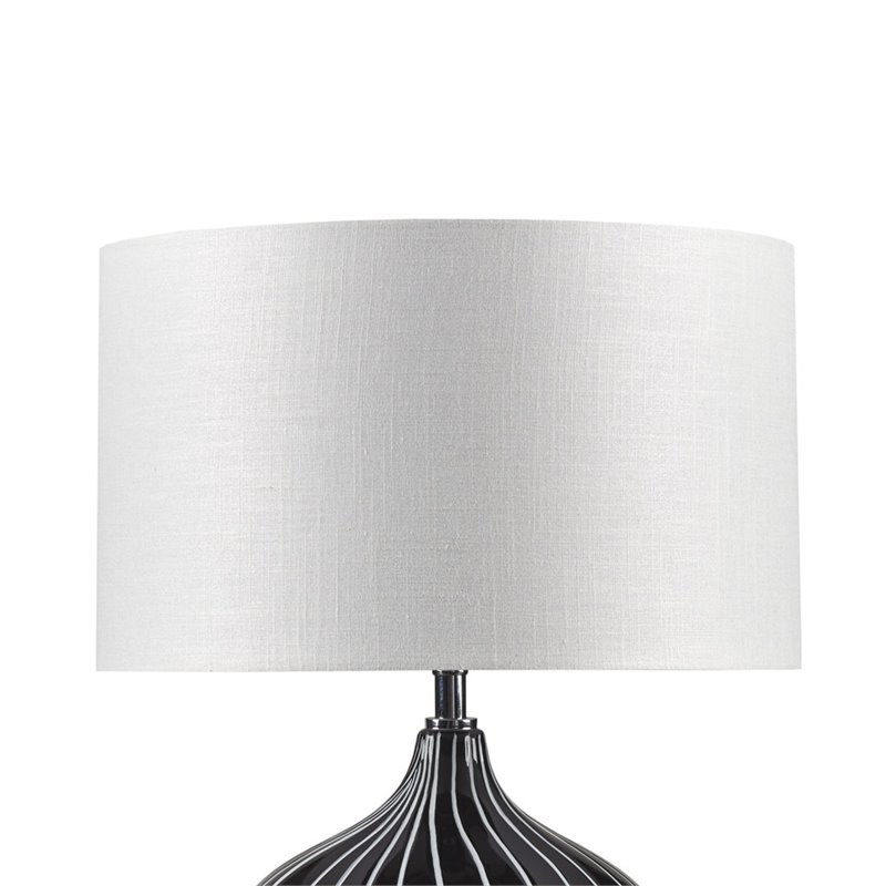 INK+IVY Arden Modern Ceramic and Fabric Table Lamp in Black/White