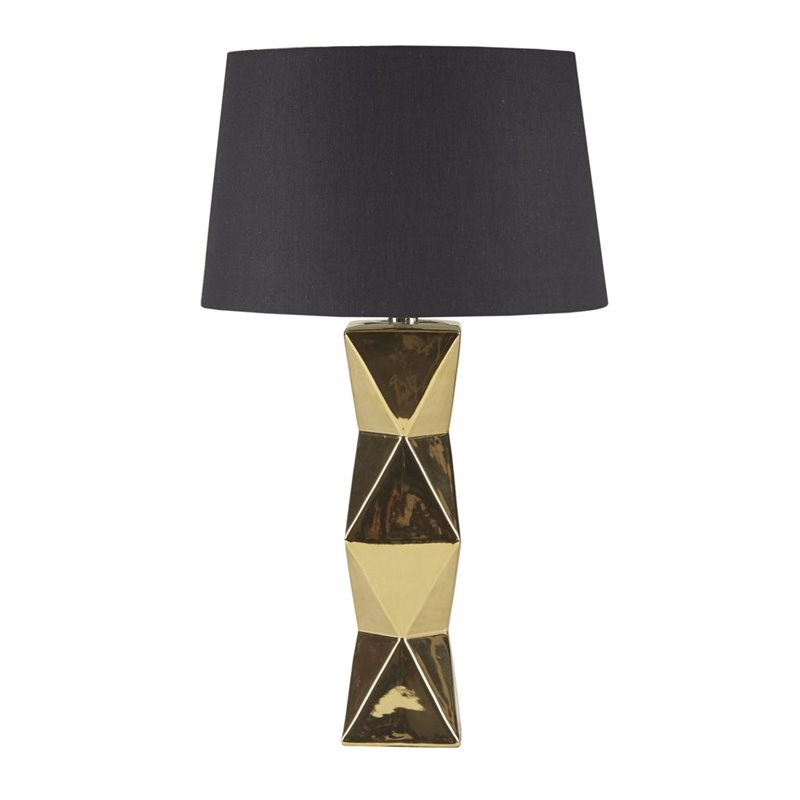 INK+IVY Kenlyn Modern Ceramic and Fabric Table Lamp in Gold/Black
