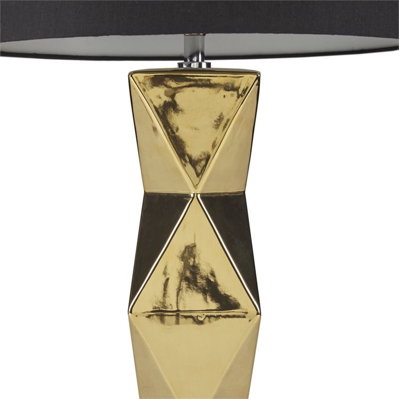 INK+IVY Kenlyn Modern Ceramic and Fabric Table Lamp in Gold/Black
