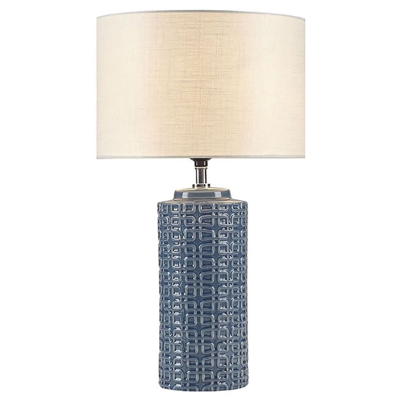 INK+IVY Jayda Modern Ceramic and Fabric Table Lamp in Navy and White