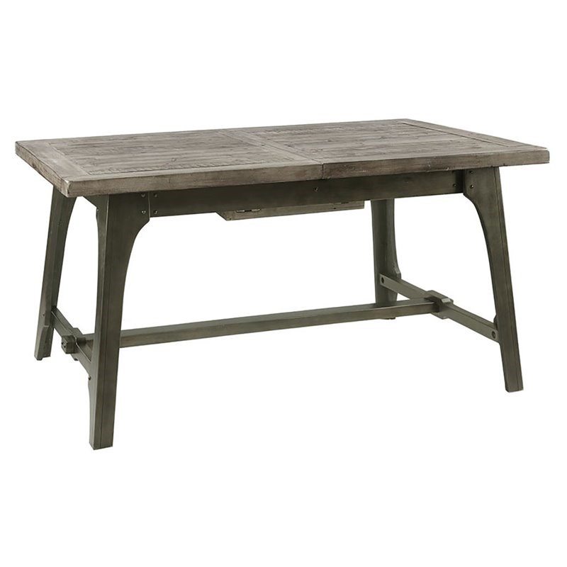 INK+IVY Oliver Rectangular Wood Extension Dining Table in Antique Bronze/Gray