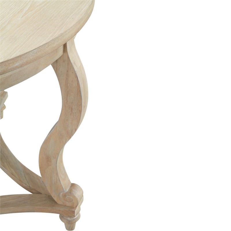 Martha Stewart Elmcrest Round Solid Wood Veneer Dining Table in Natural