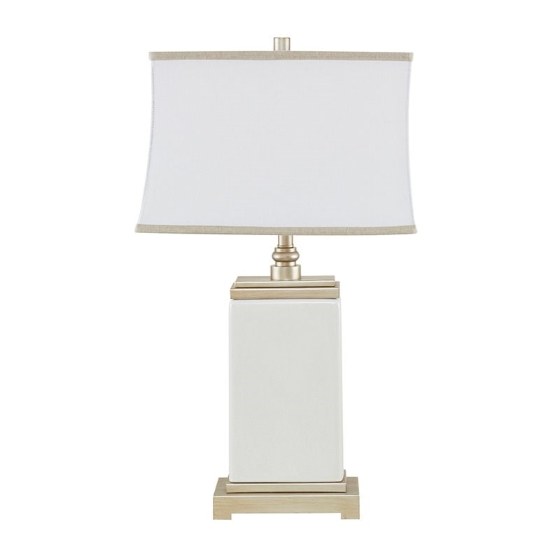Hampton Hill Colette Ceramic and Metal Table Lamp in Off White/Ivory