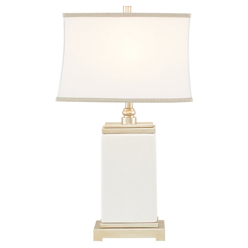 Hampton Hill Colette Ceramic and Metal Table Lamp in Off White/Ivory