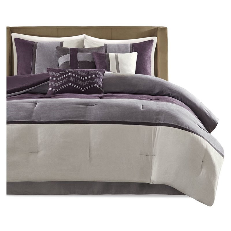 Madison Park Palisades 7Piece Polyester Faux Suede Comforter Set in