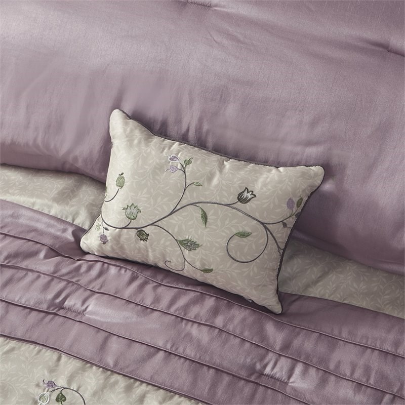 Madison Park Serene 7-Piece 100 Percent Polyester Polyoni Comforter Set - Purple