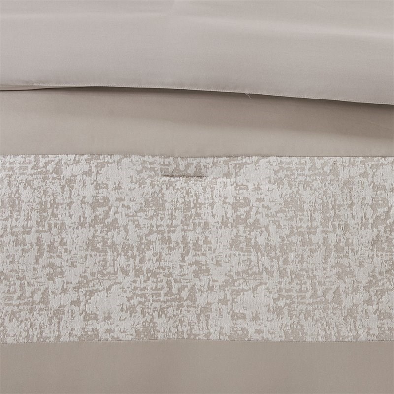 Madison Park Ava 7-Piece Polyester Chenille Pieced Comforter Set in Beige