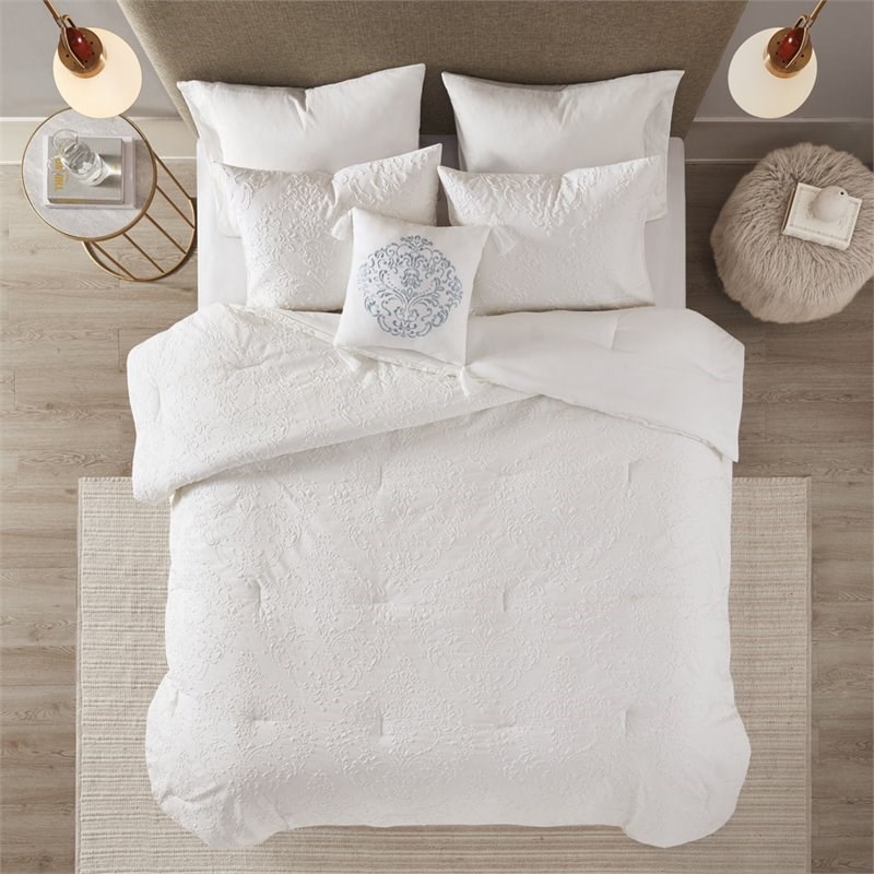 Madison Park Prelude 100 Percent Polyester Comforter Set in White
