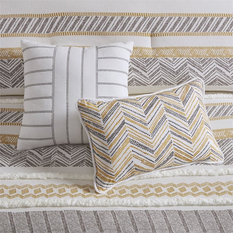 Madison Park Newton 5-Piece 100 Percent Cotton Comforter Set in Yellow