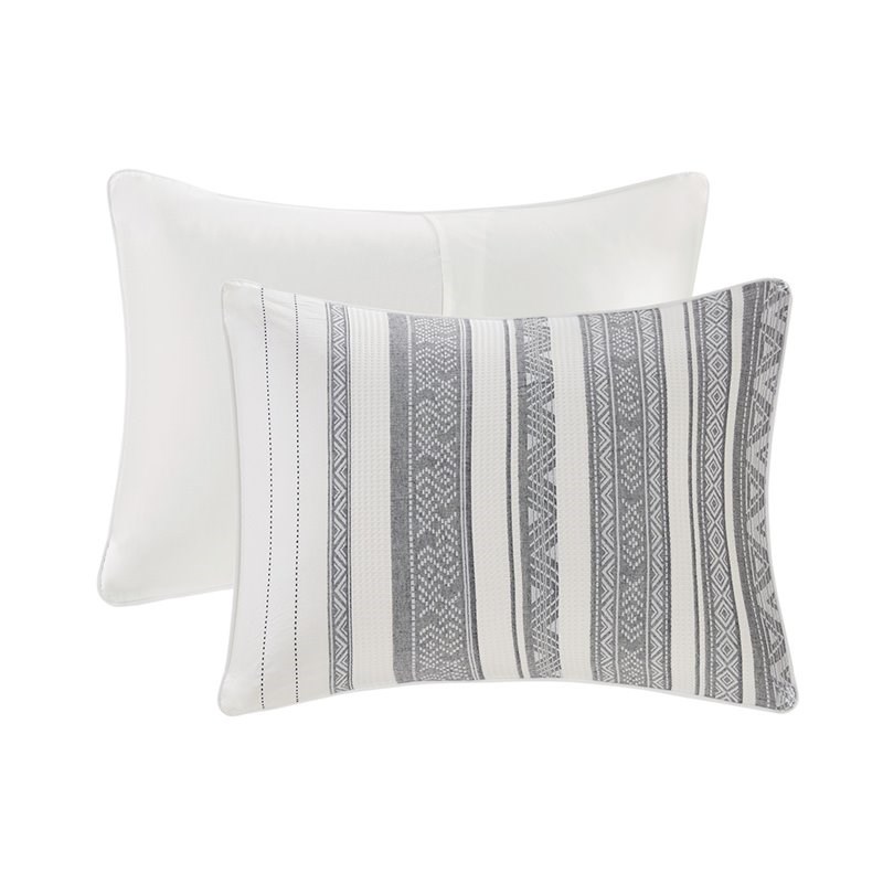 Madison Park Landry 100 Percent Cotton Comforter Set in Gray