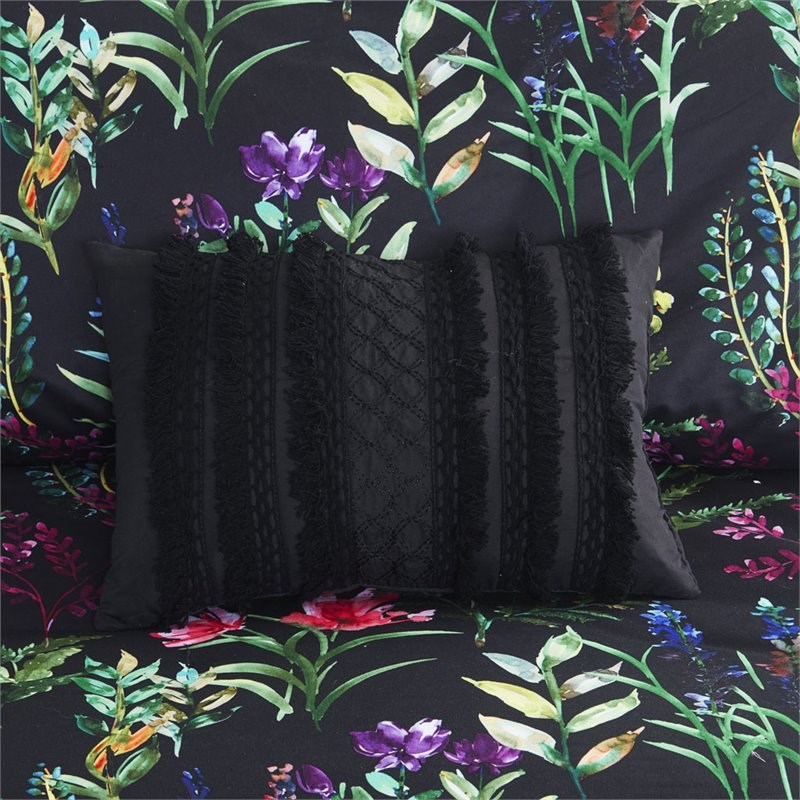 Madison Park Tasha 5-Piece 100 Percent Polyester Comforter Set in Black