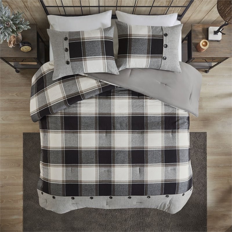Madison Park Signature Hudson 100 Percent Cotton Comforter Set in Black