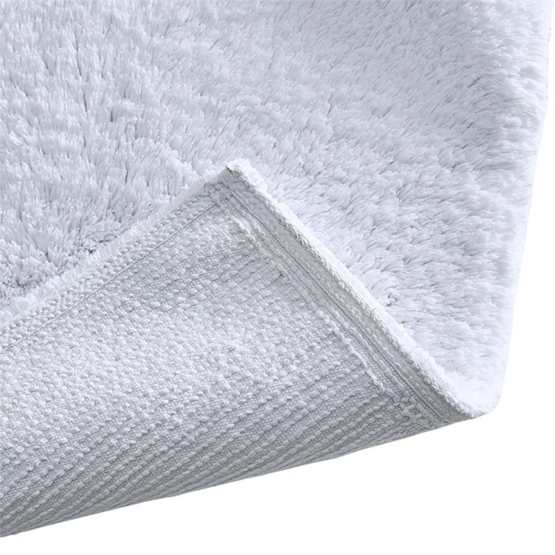 Madison Park Signature Ritzy 2-Piece Cotton Solid Tufted Bath Rug Set in White