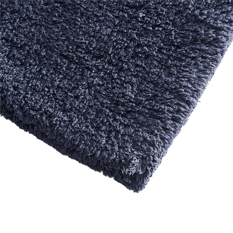 Madison Park Signature Ritzy 2-Piece Cotton Solid Tufted Bath Rug Set in Navy