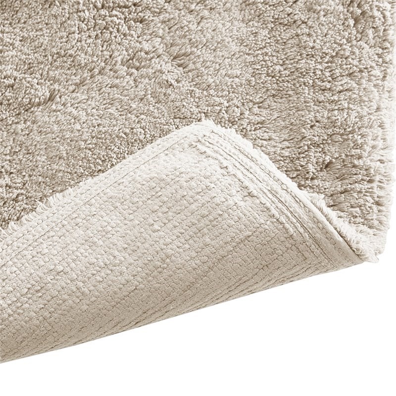 Madison Park Signature Ritzy 2-Piece Cotton Solid Tufted Bath Rug Set in Natural
