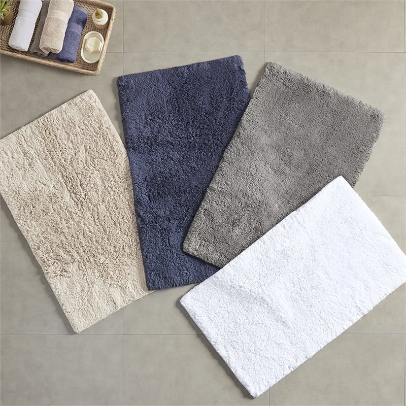 Madison Park Signature Ritzy 2-Piece Cotton Solid Tufted Bath Rug Set in Natural