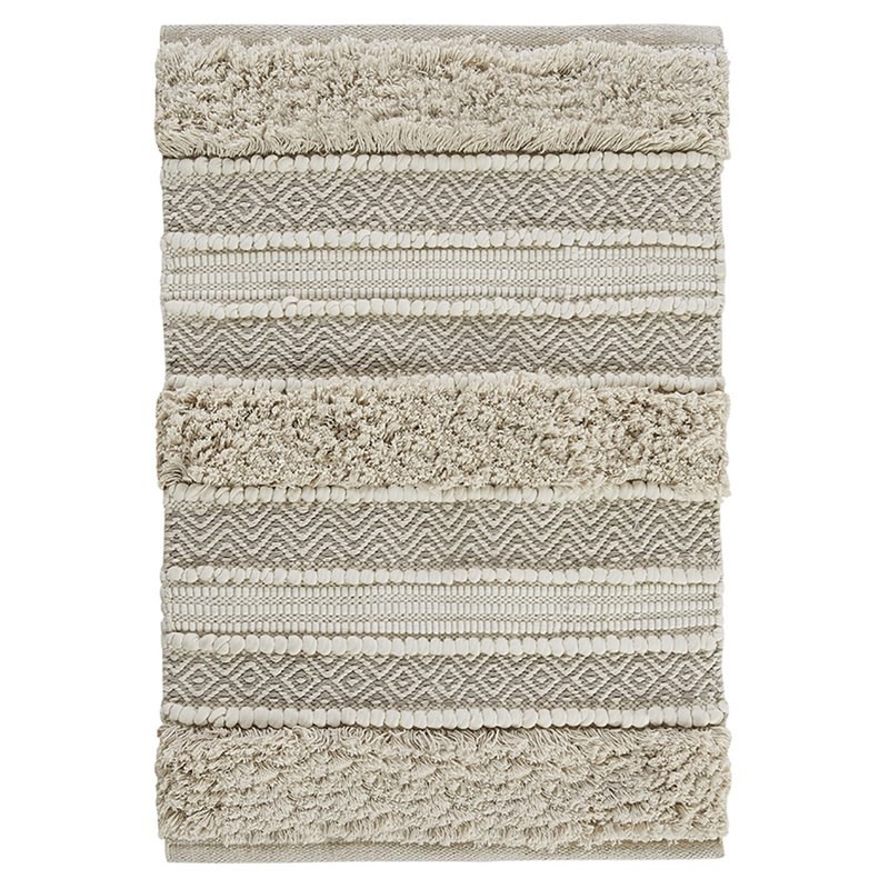 INK+IVY Asher Cotton and Polyester Handwoven Bath Rug in Natural