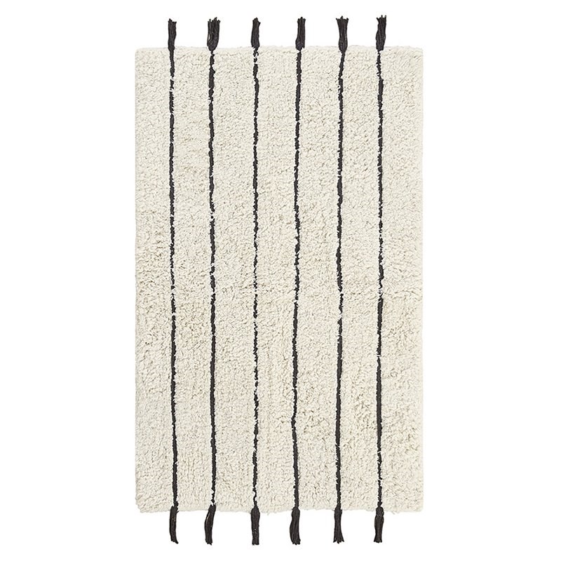 INK+IVY Arbor 100 Percent Cotton Pile Tufted Bath Rug in Black/Neutral