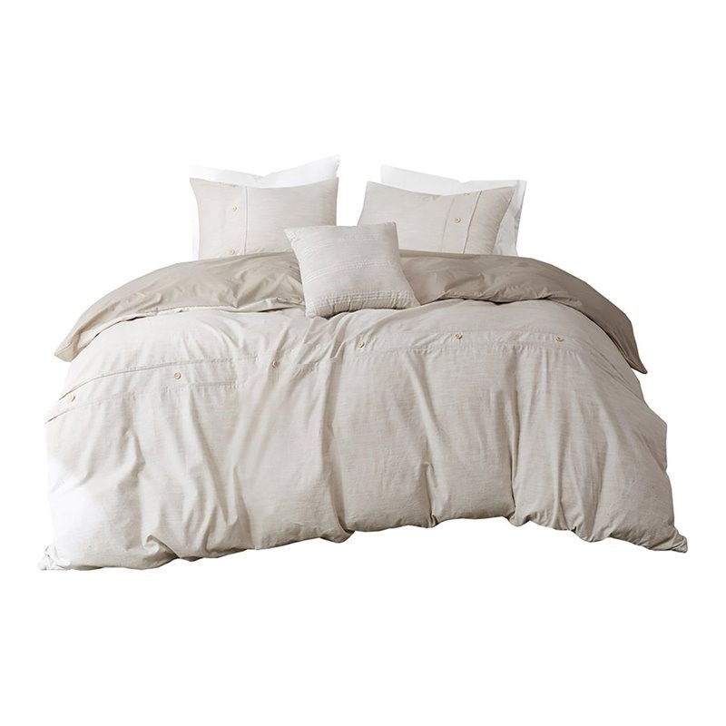 Clean Spaces 106" 5Pc Cotton Comforter Cover Set w/ Removable Insert