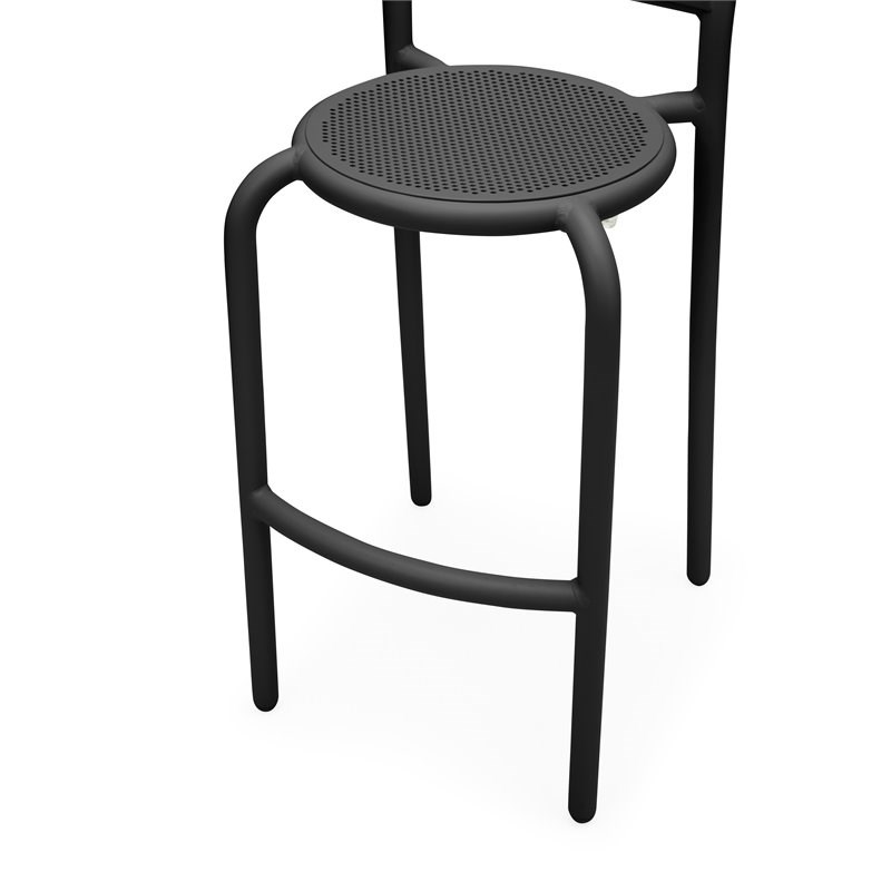 Fatboy Toni Barfly Lightweight Aluminum Outdoor Bar Stool in Anthracite Black