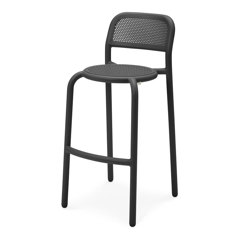 Fatboy Toni Barfly Lightweight Aluminum Outdoor Bar Stool in Anthracite Black