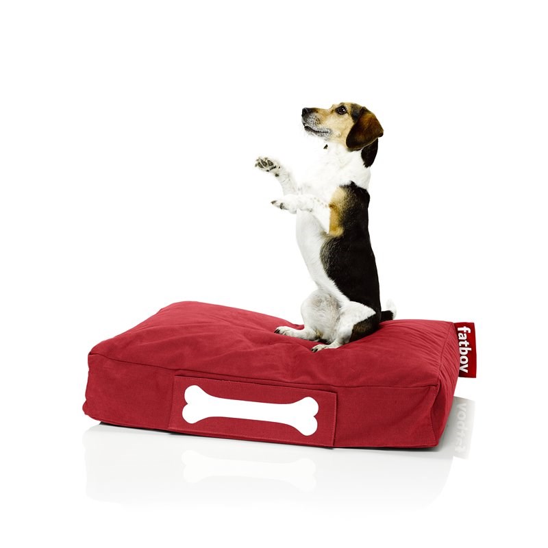 Fatboy Doggielounge Modern Stonewashed Cotton Small Dog Bed in Red